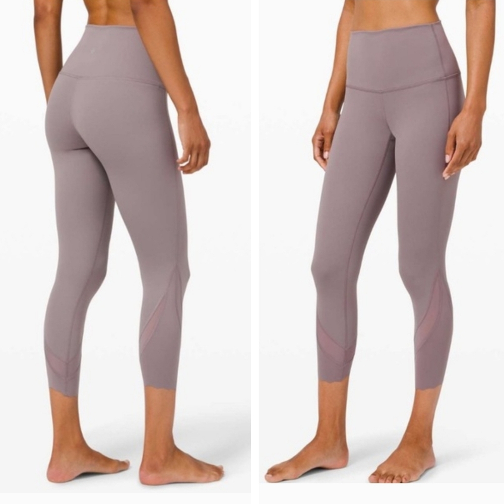 Lululemon Wunder Under High Rise Crop 23" Scallop Full On Luxtreme Lunar Rock
